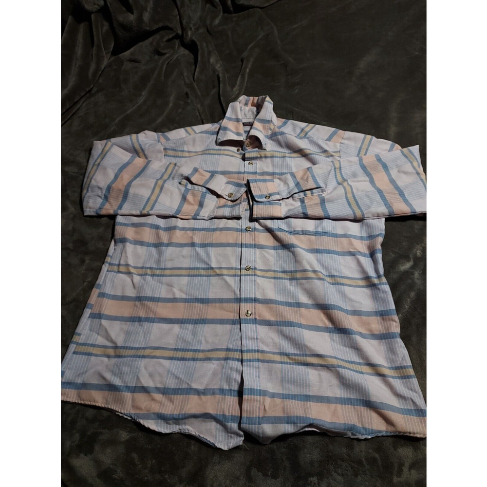VTG Par Four Sportswear Mens Button Up Shirt Large Multicolored Plaid